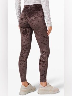 lululemon athletica Brown Crushed Velvet Leggings
